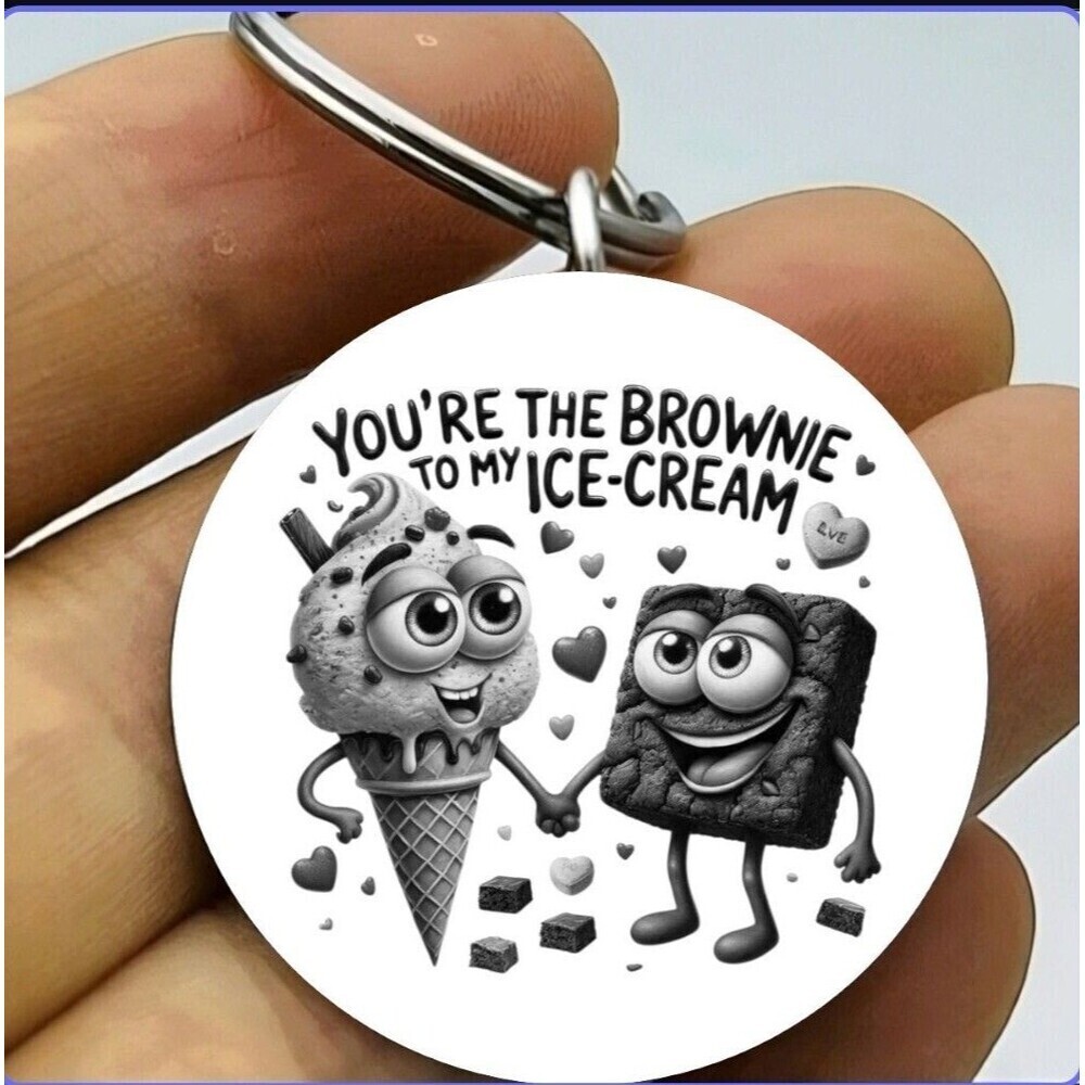 Food Restaurant Cook Chef Eat Cooking Art Ice Cream Brownie Stainless Keychain